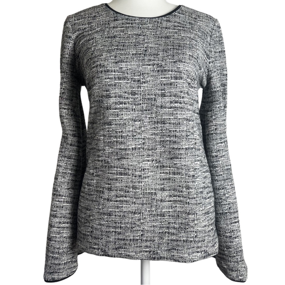 Banana Republic Crewneck Top Flounced Sleeves Back zip closure Blouse Size Small